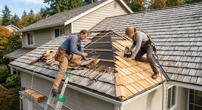 Cedar Shake Roof Repair in North Olmsted, OH