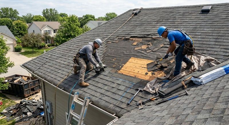 Damaged Roof Repair in Wellington, OH
