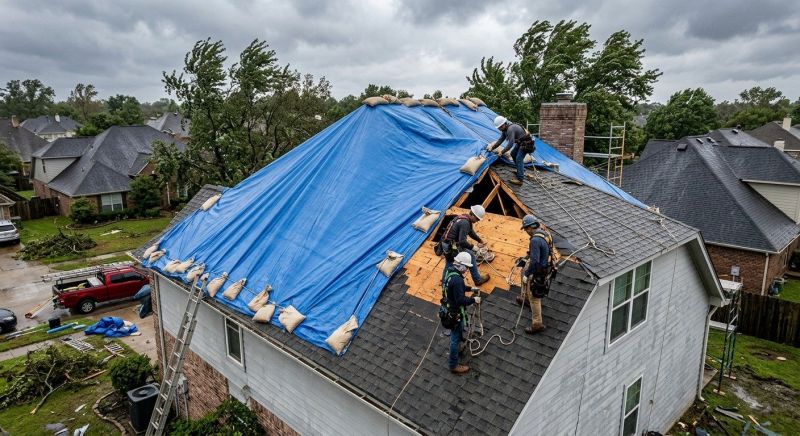 Storm Damage Roof Tarping in Medina County, OH